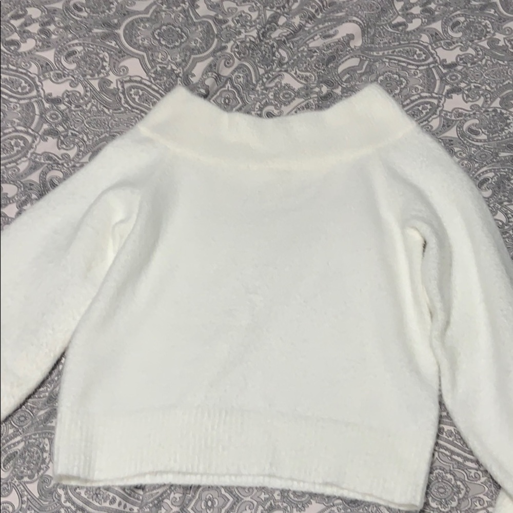 White off the shoulder sweater